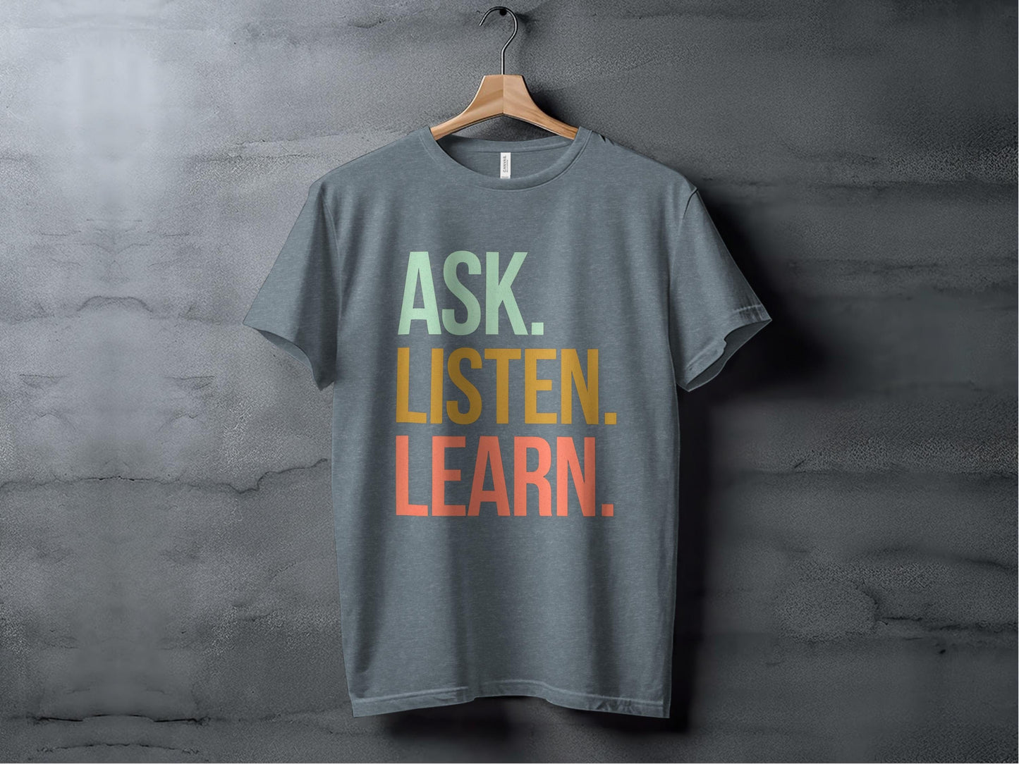 Ask Listen Learn Tee XS / Heather Slate