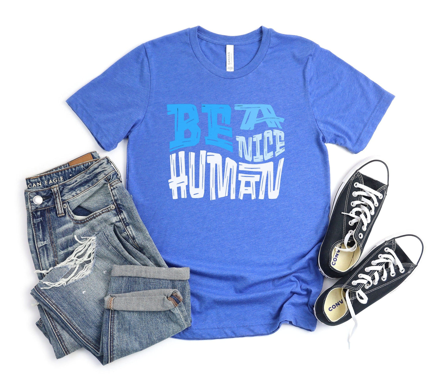 Be a Nice Human XS / Heather True Royal