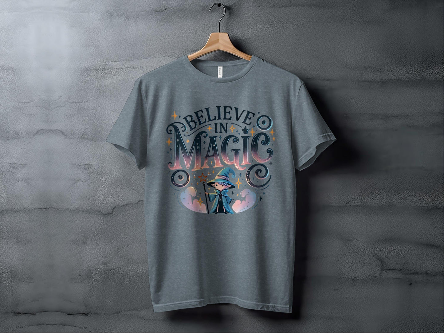 Believe in Magic Wizard Tee XS / Heather Slate