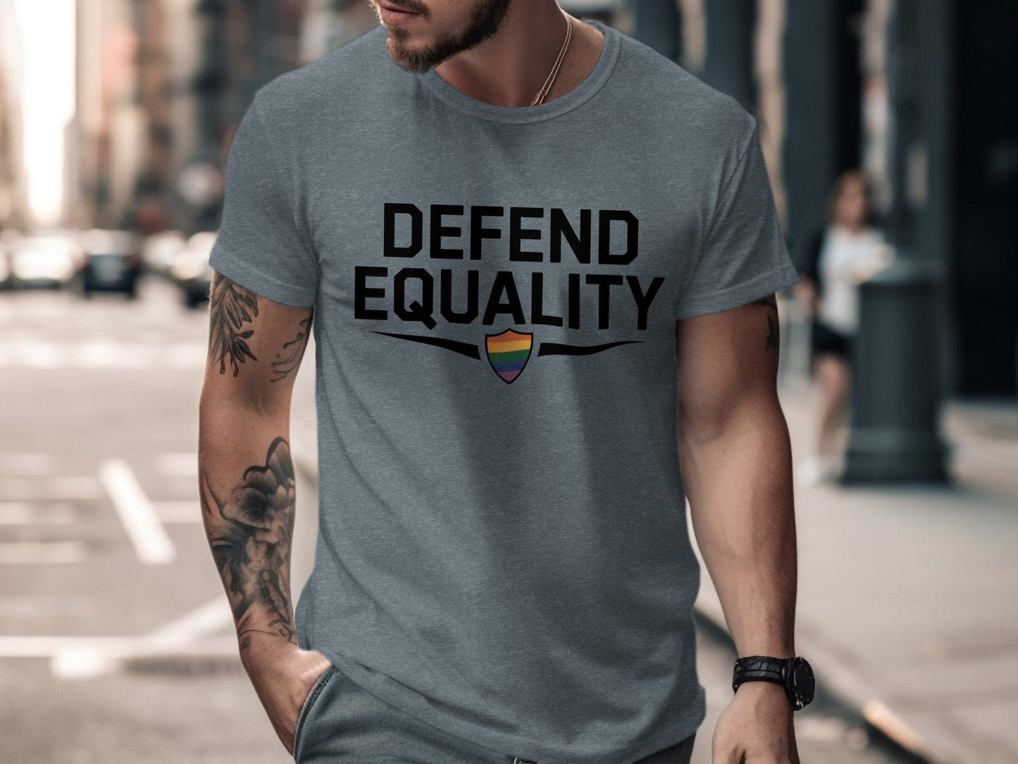 Defend Equality Tee XS / Heather Slate