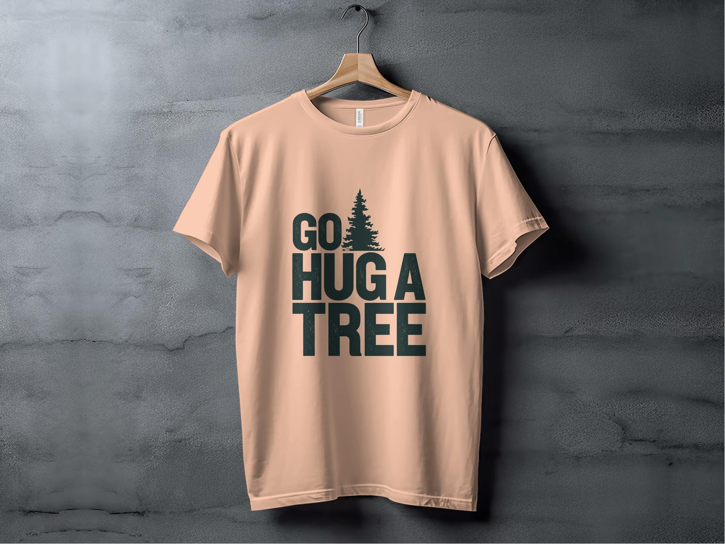 Go Hug a Tree Tee XS / Heather Peach