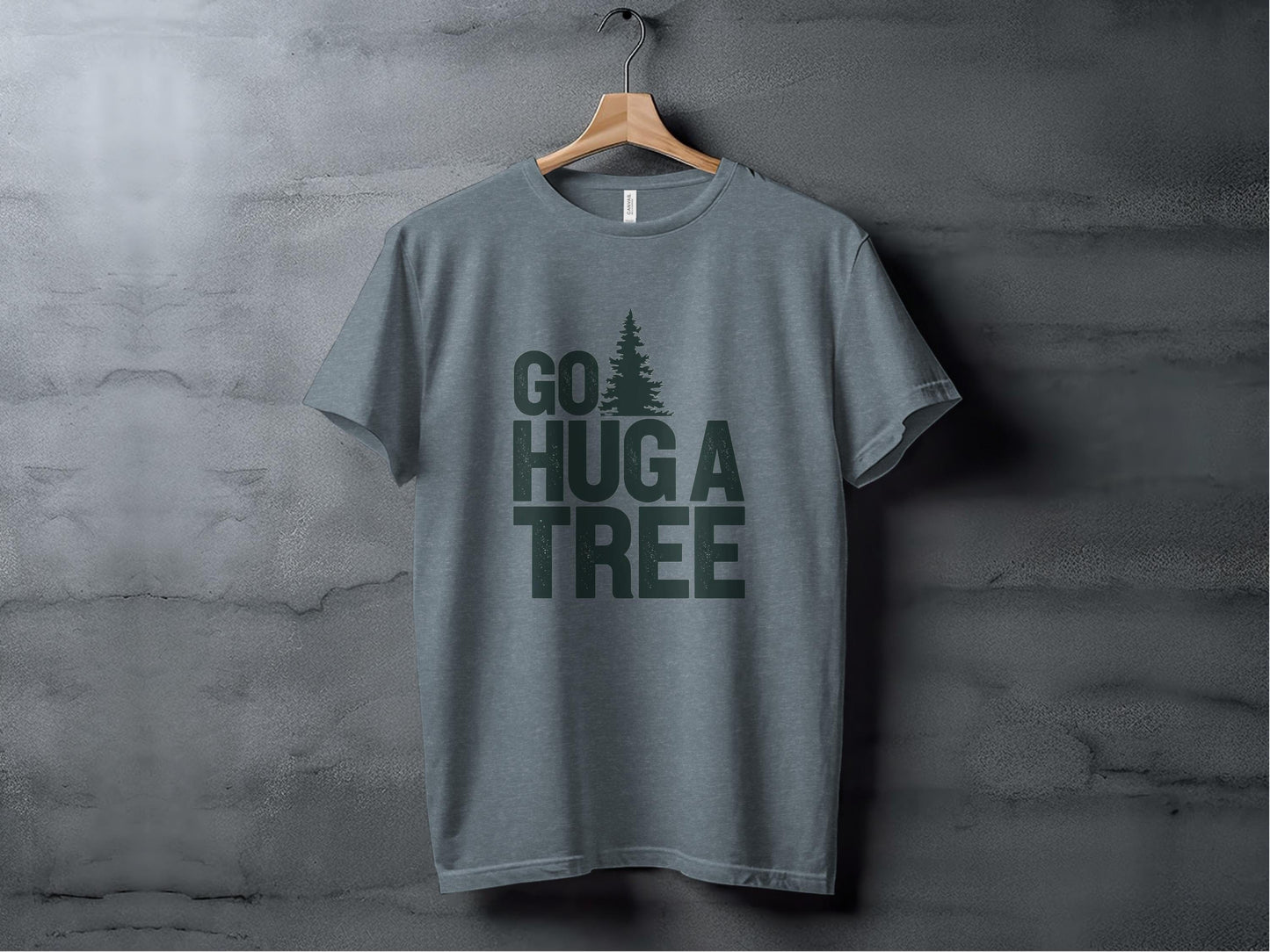 Go Hug a Tree Tee XS / Heather Slate