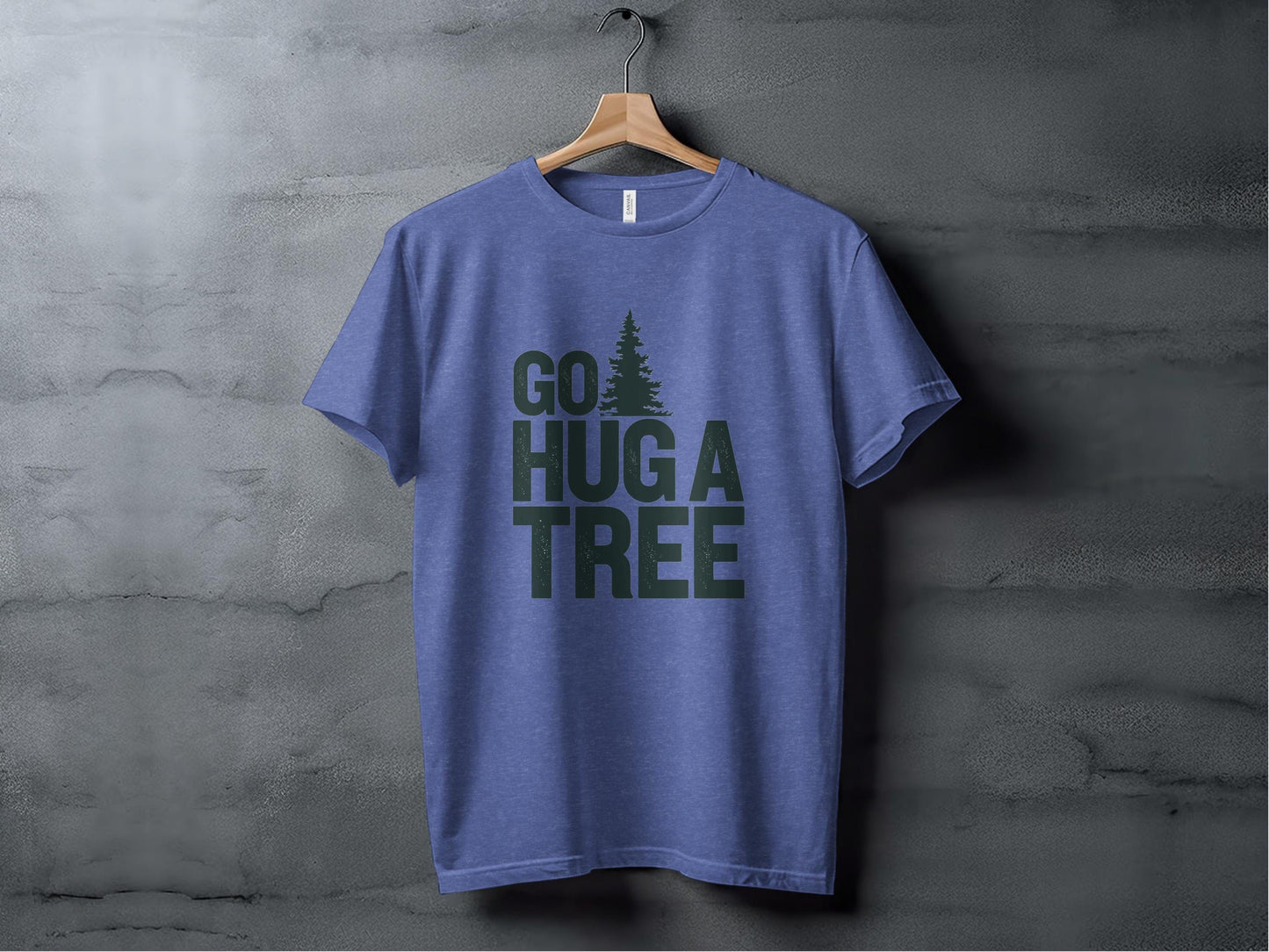 Go Hug a Tree Tee XS / Heather True Royal