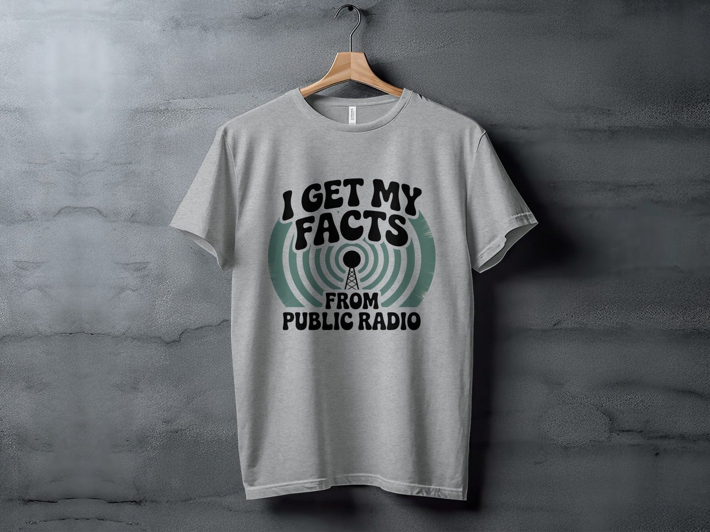 I Get My Facts From Public Radio Tee XS / Athletic Heather