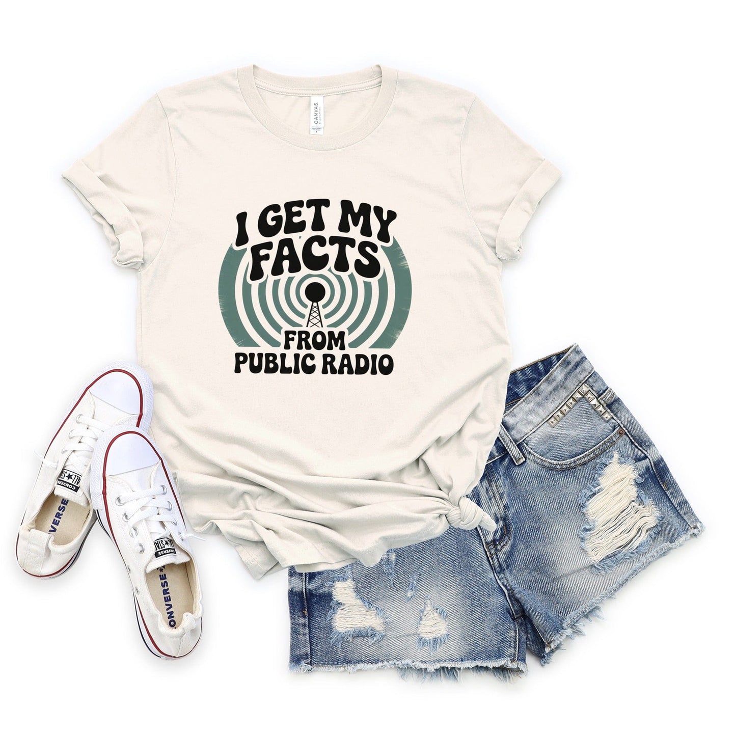 I Get My Facts From Public Radio Tee XS / Natural