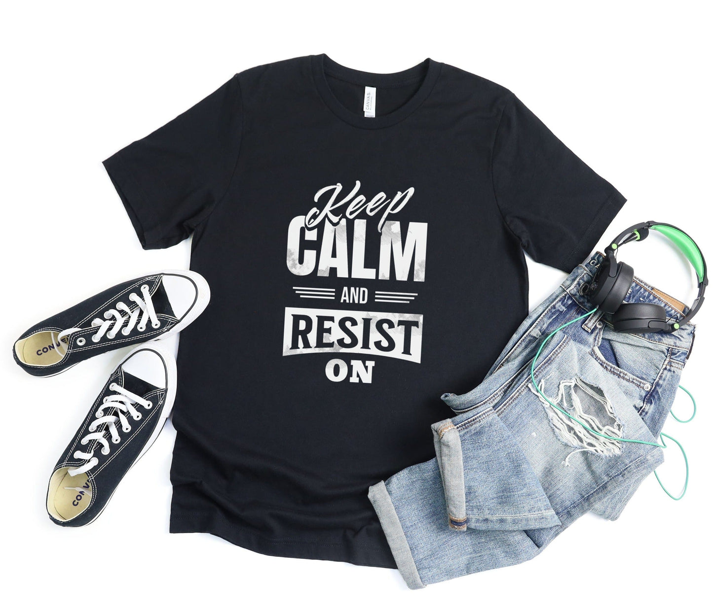 Keep Calm and Resist On Tee XS / Black