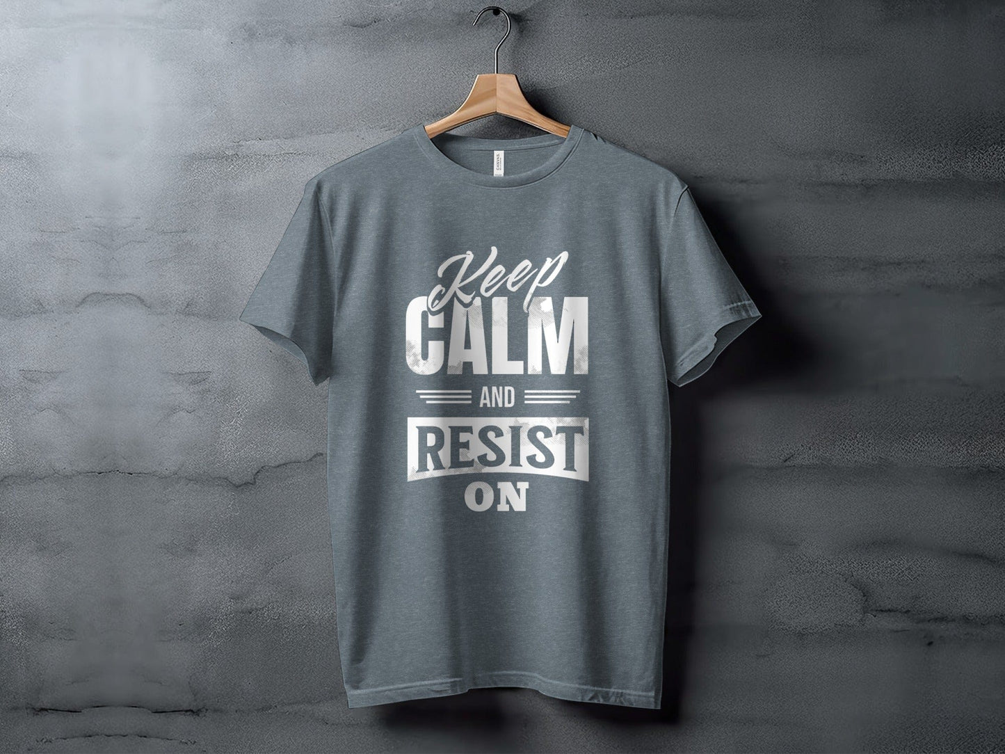 Keep Calm and Resist On Tee XS / Heather Slate