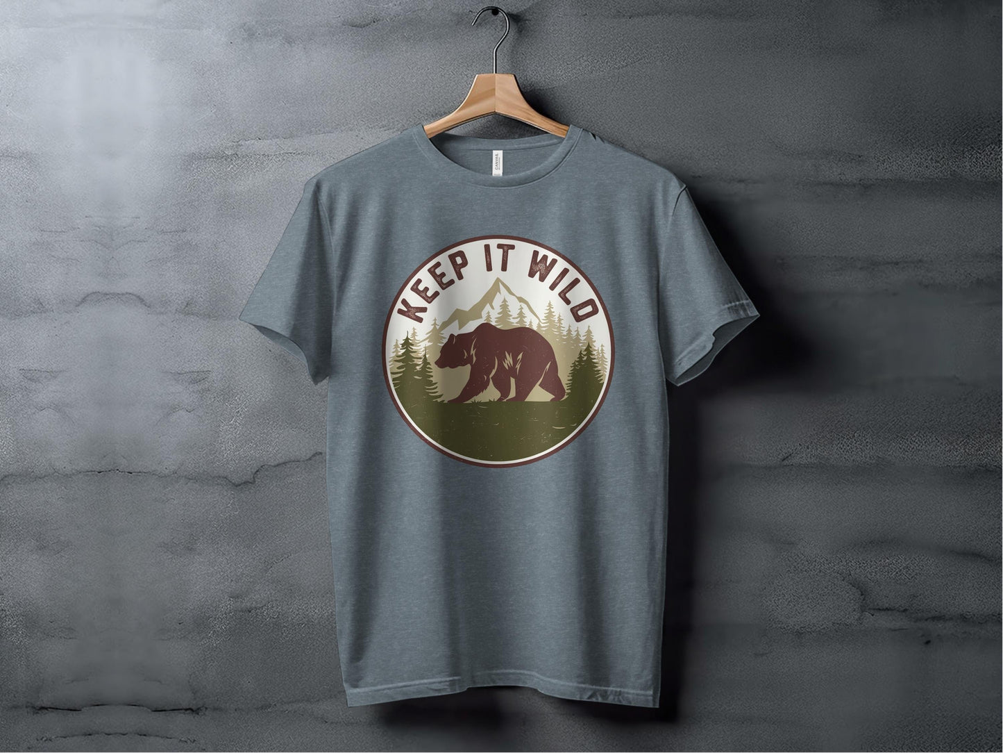 Keep It Wild Bear Tee XS / Heather Slate
