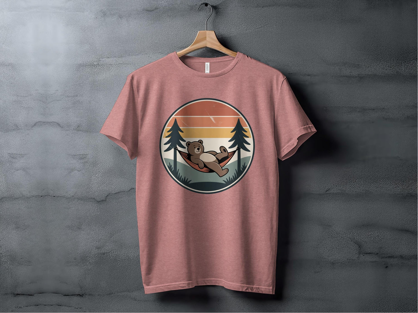 Lazy Day Bear Tee XS / Heather Mauve