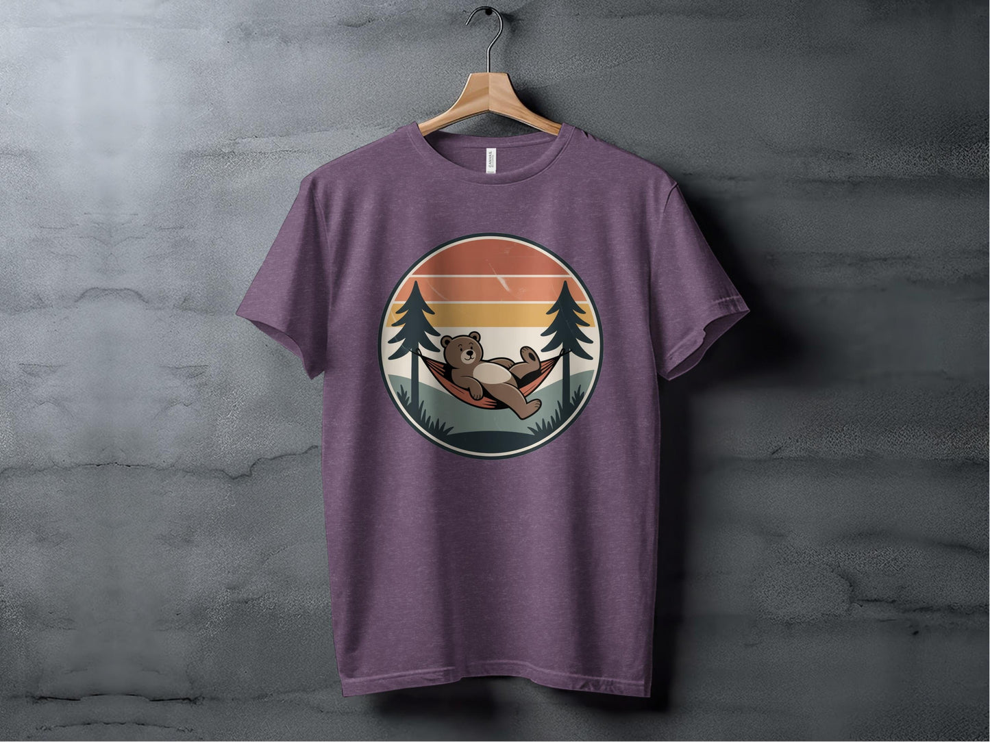 Lazy Day Bear Tee XS / Heather Team Purple