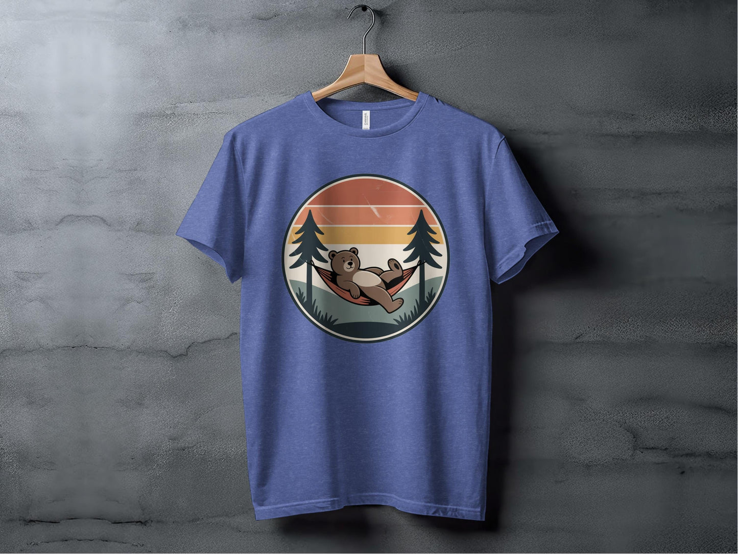 Lazy Day Bear Tee XS / Heather True Royal