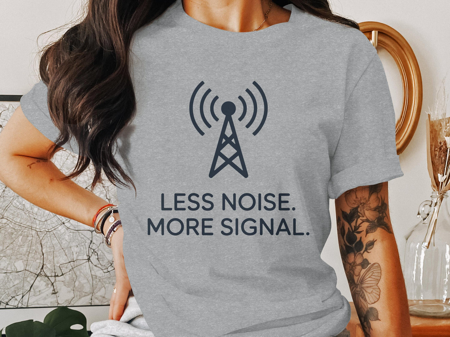 Less Noise More Signal Tee XS / Athletic Heather