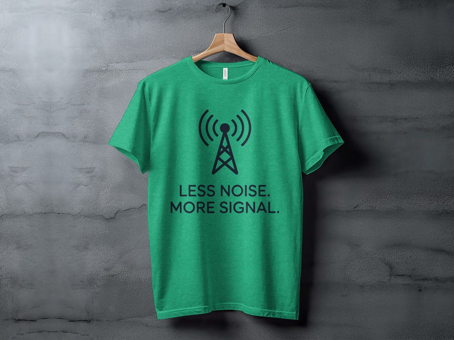 Less Noise More Signal Tee XS / Heather Kelly