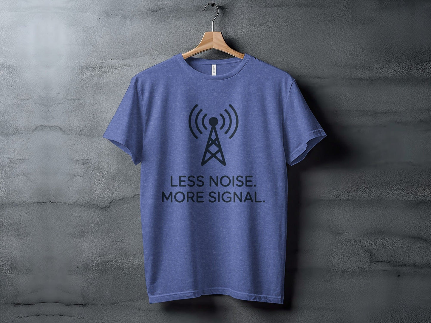 Less Noise More Signal Tee XS / Heather True Royal