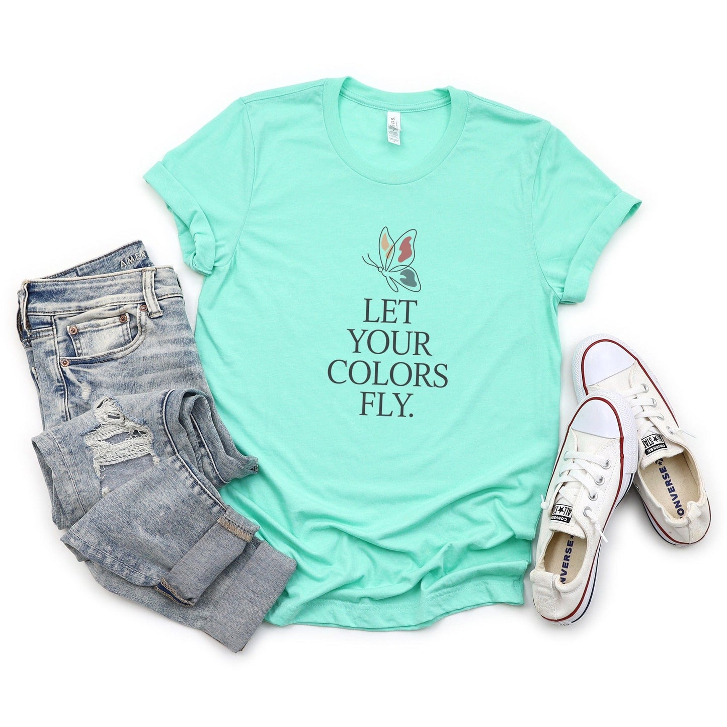 Let Your Colors Fly Tee XS / Heather Mint