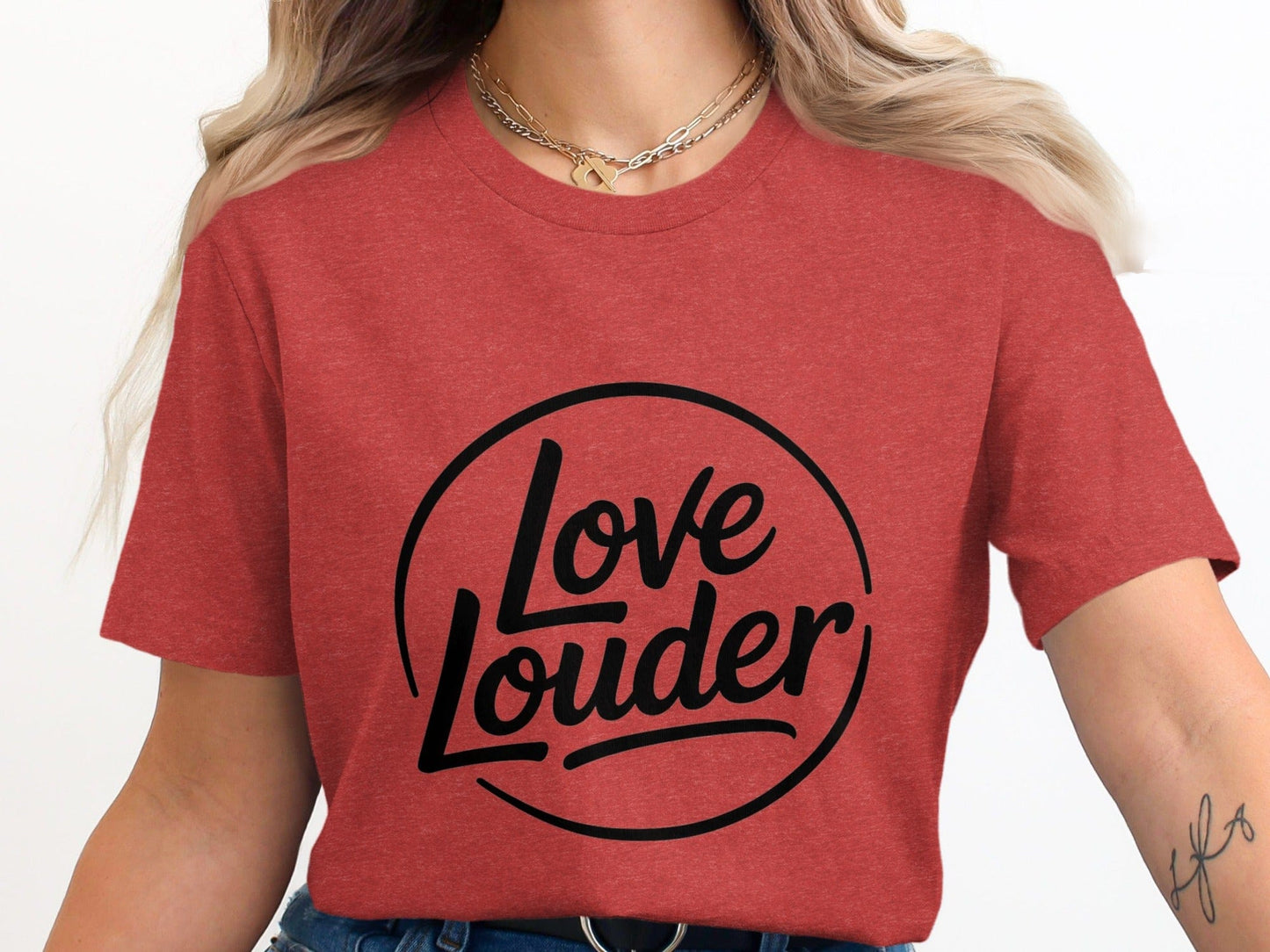 Love Louder Tee XS / Heather Red