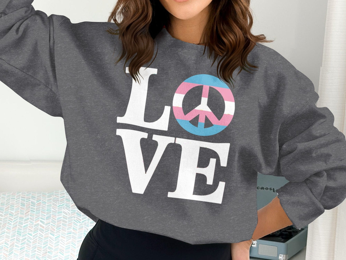 love peace S / Dark Heather