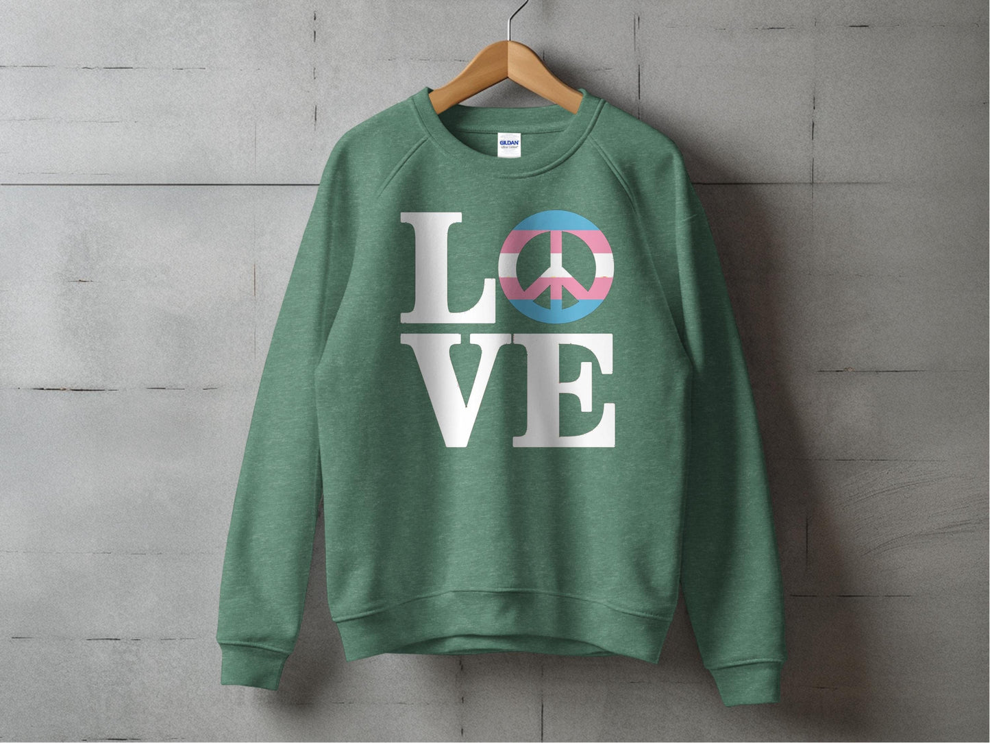 love peace S / Heather Sport Dark Green