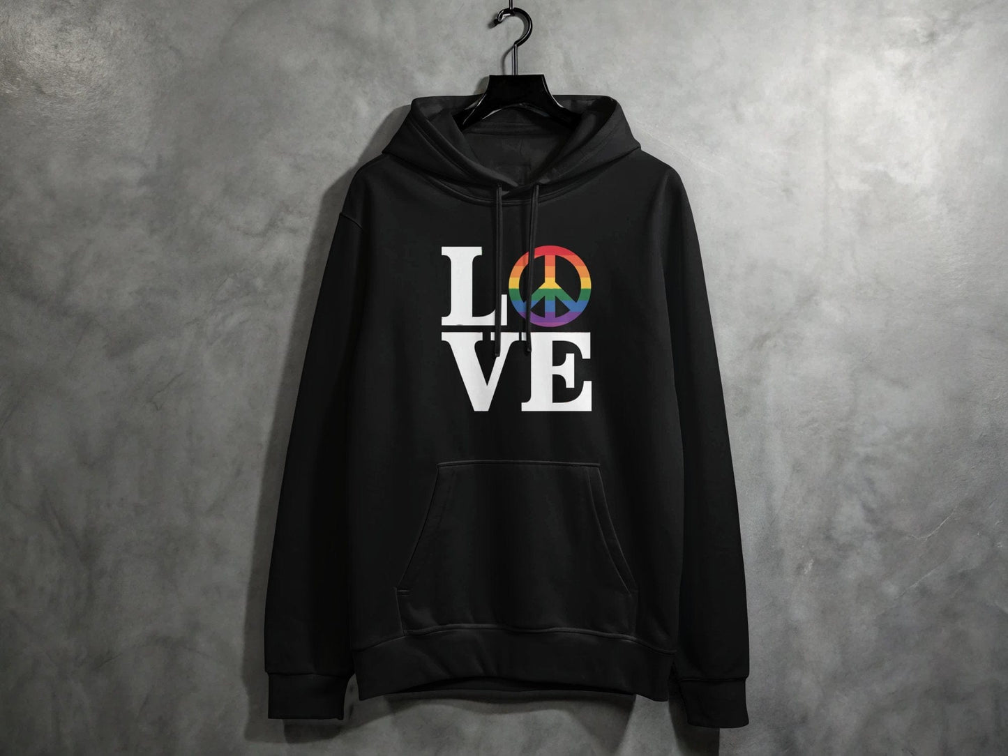 LOVE Peace Sign Hoodie S / Black