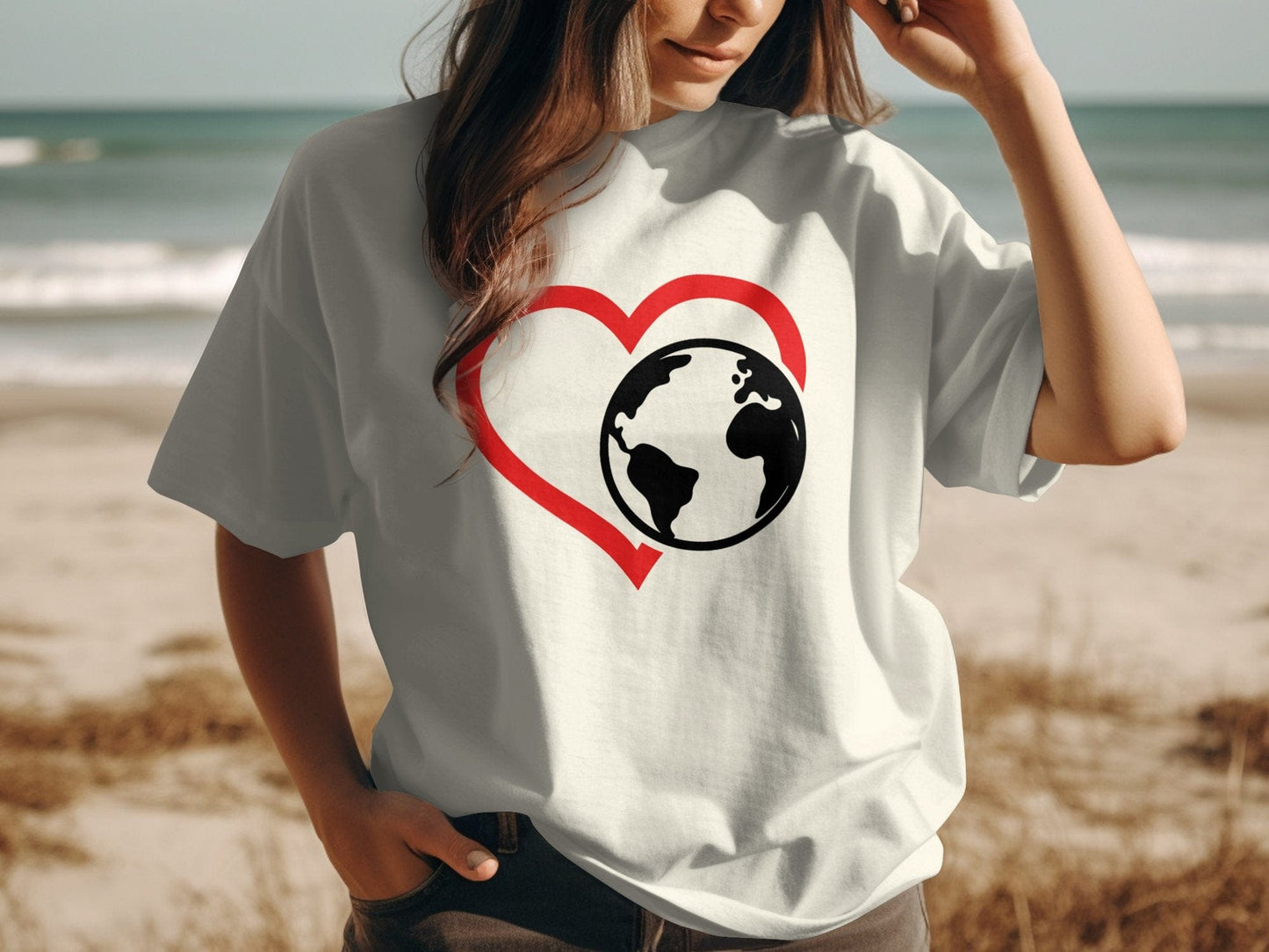 Love the Earth Heart Monochrome Tee