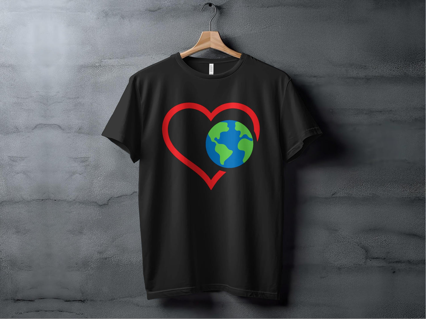 Love the Earth Heart Color Tee XS / Black