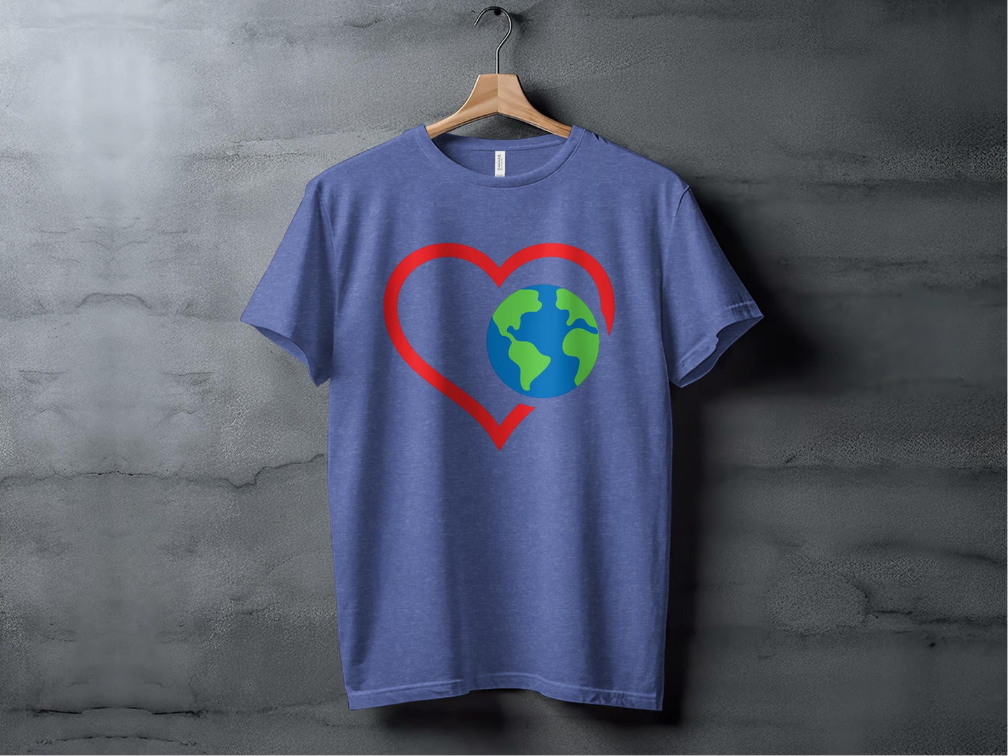 Love the Earth Heart Color Tee XS / Heather True Royal