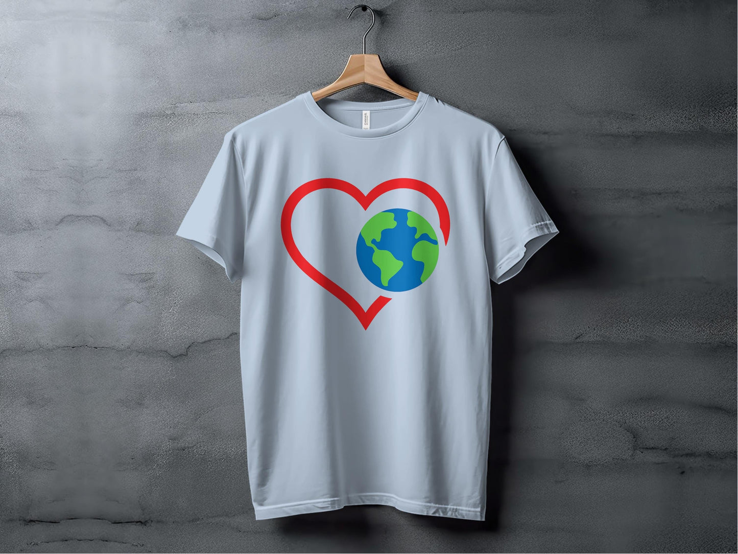 Love the Earth Heart Color Tee XS / Light Blue