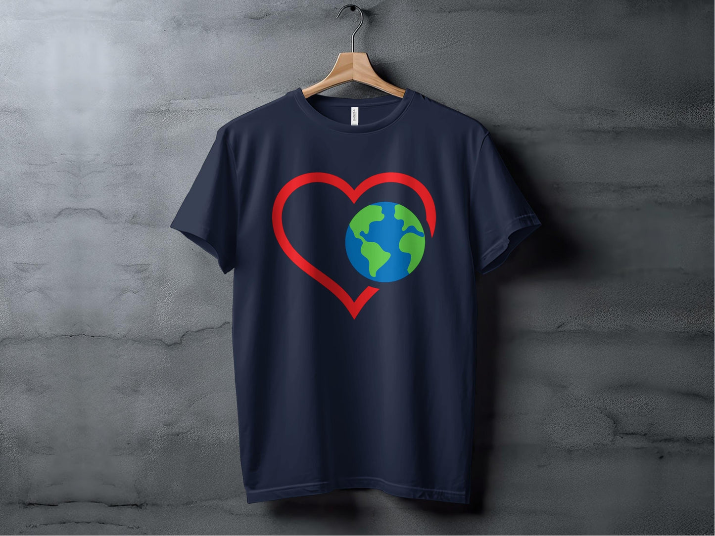 Love the Earth Heart Color Tee XS / Navy