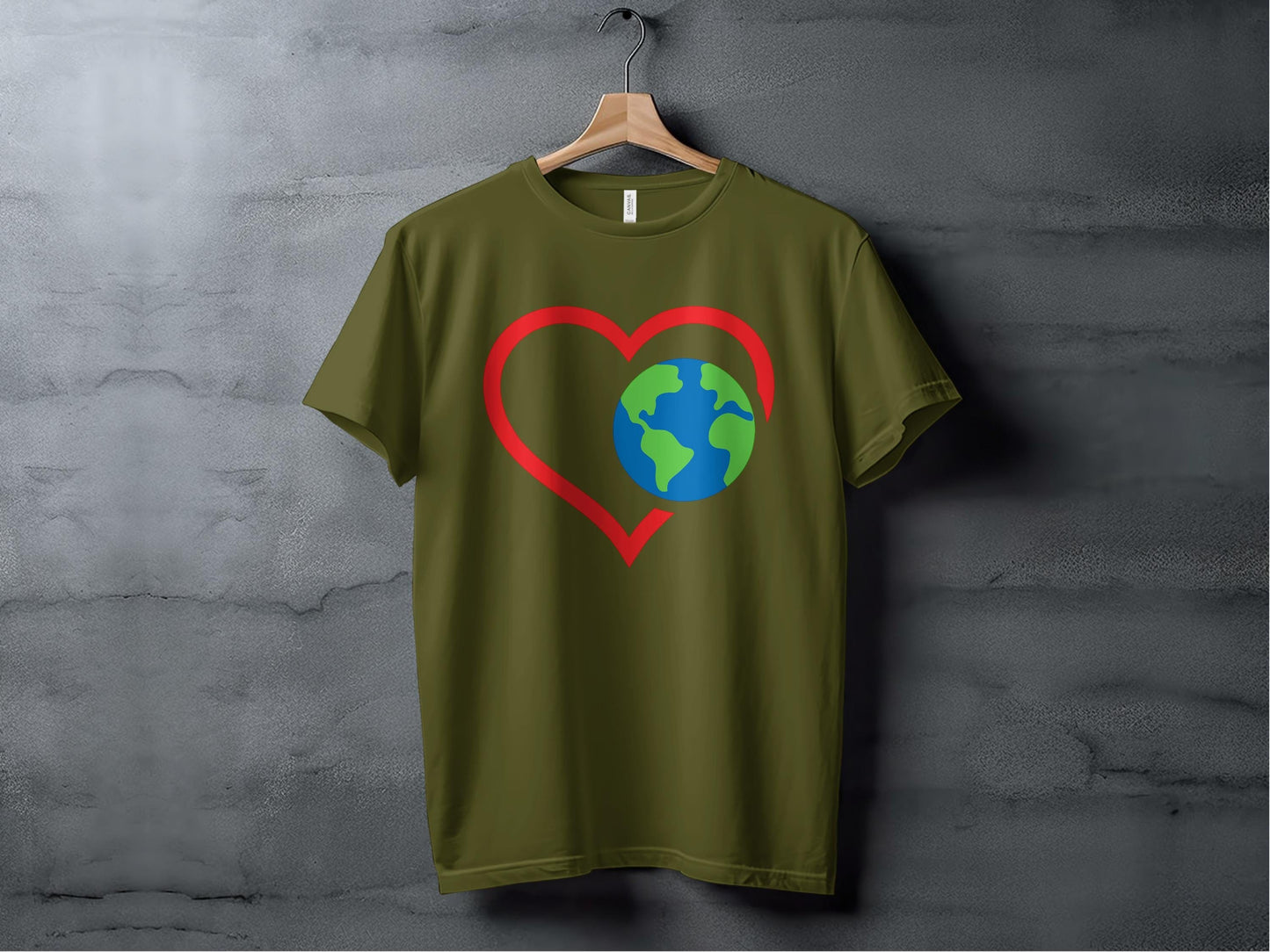 Love the Earth Heart Color Tee XS / Olive