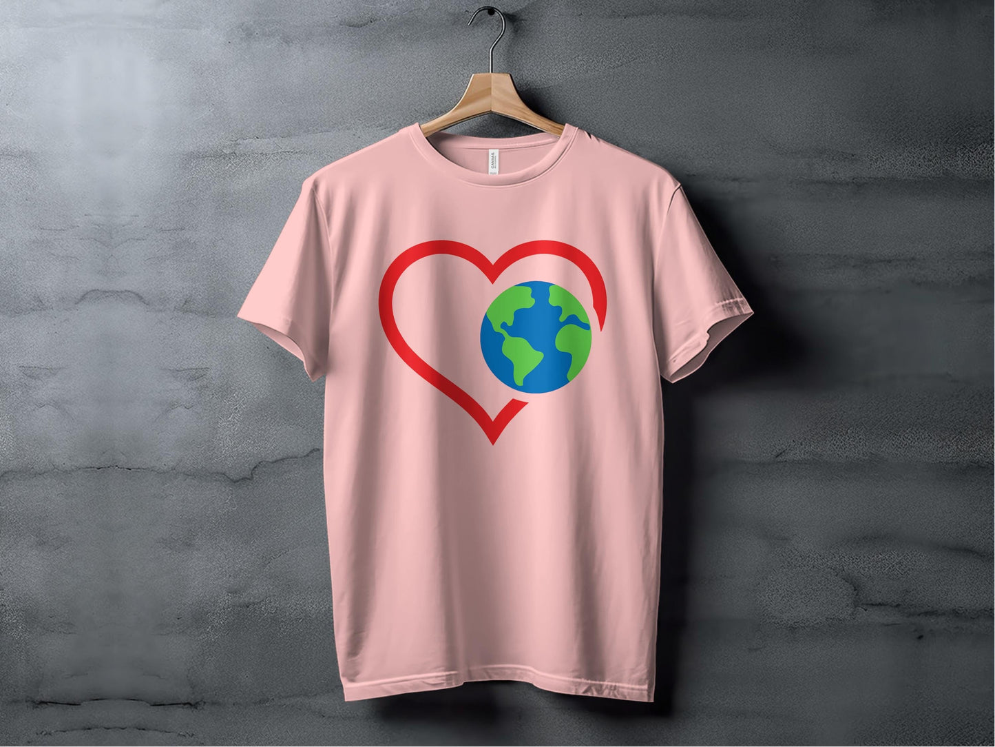 Love the Earth Heart Color Tee XS / Pink