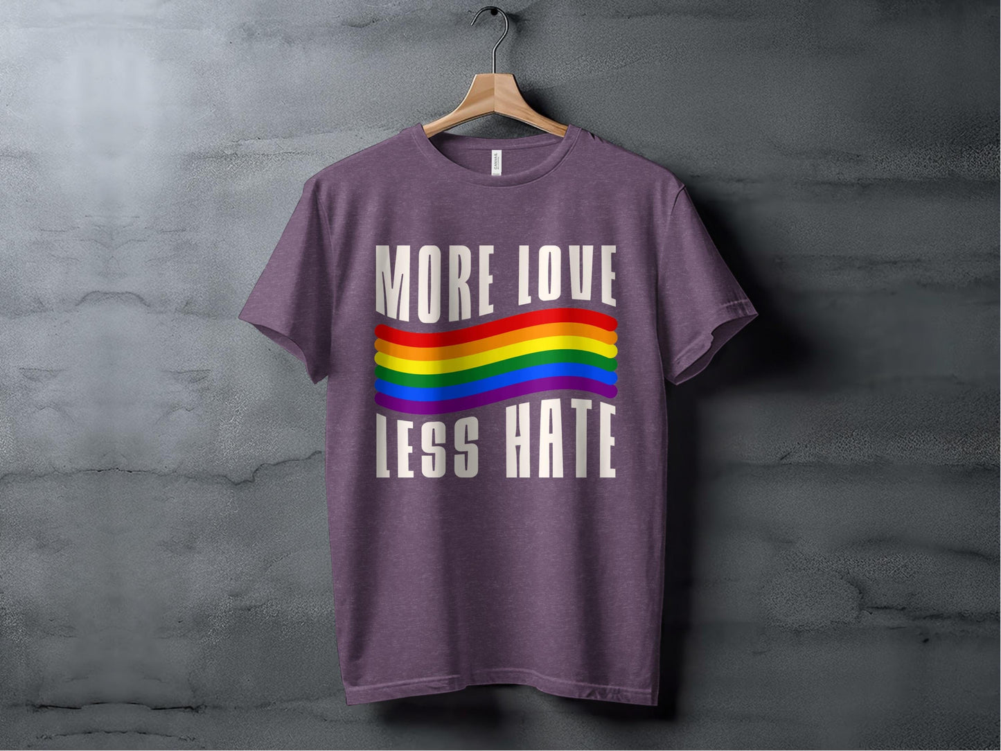 more love less hate XS / Heather Team Purple