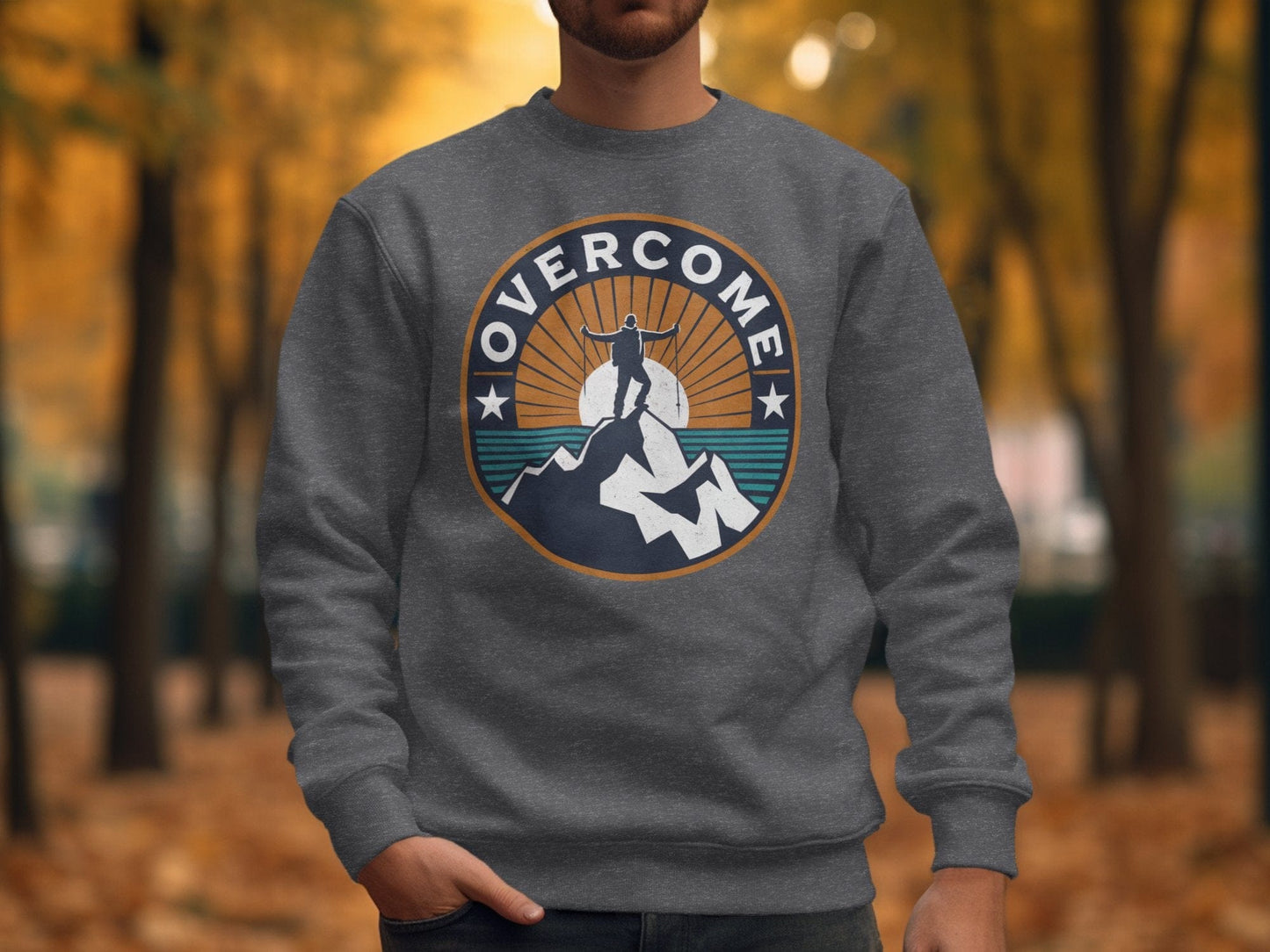 Overcome Mountain Top Sweatshirt S / Dark Heather