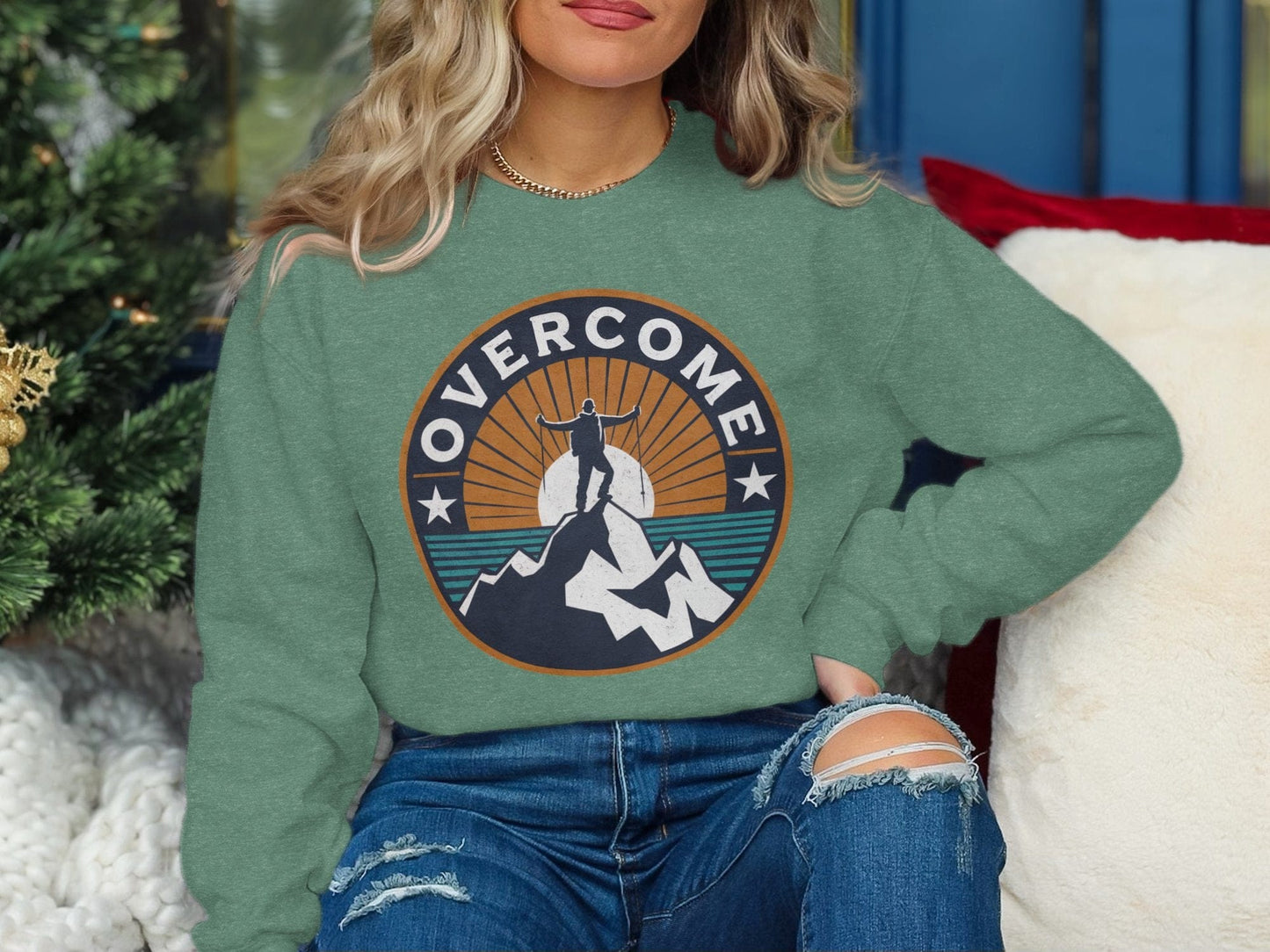 Overcome Mountain Top Sweatshirt S / Heather Sport Dark Green