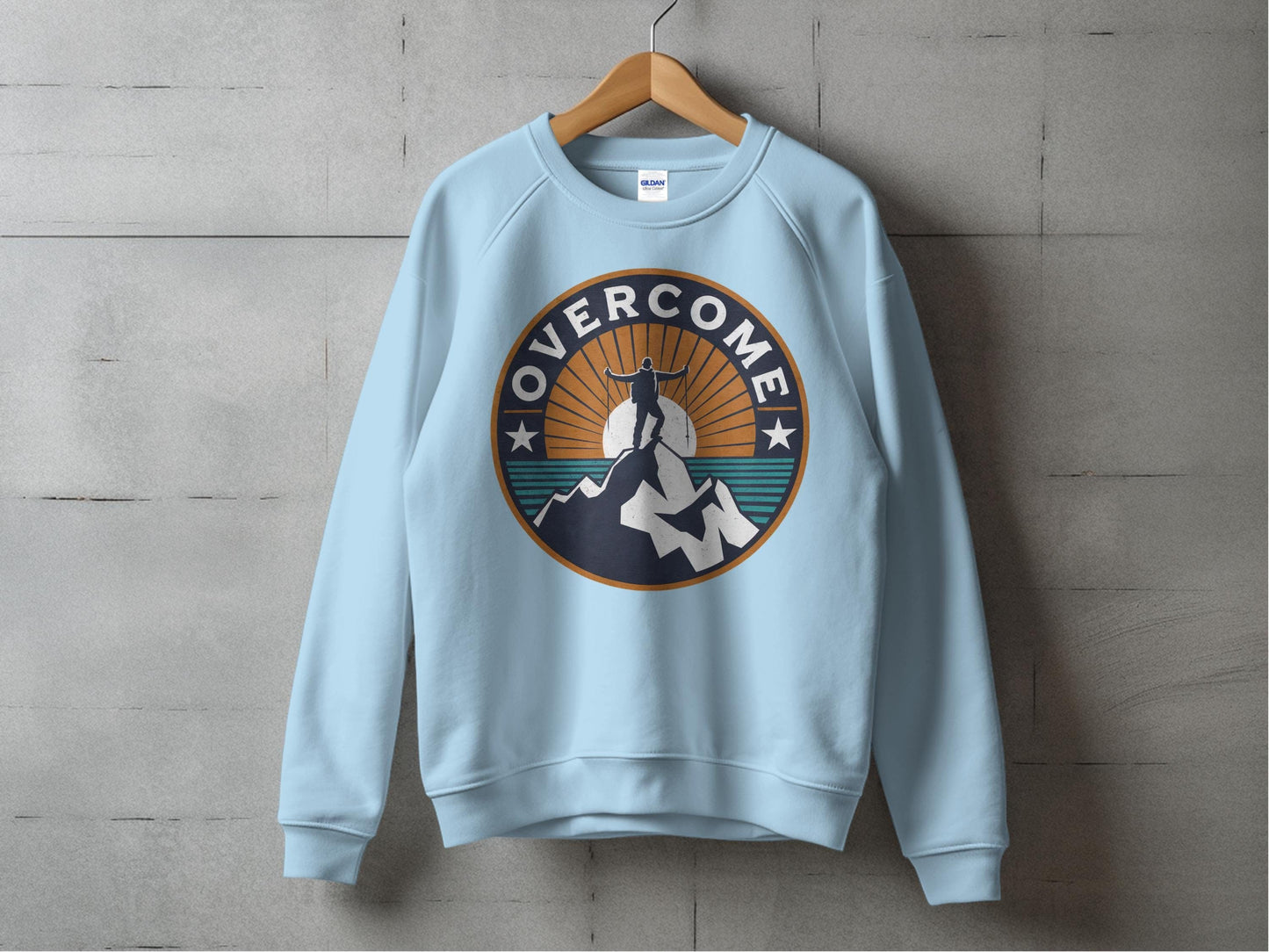 Overcome Mountain Top Sweatshirt S / Light Blue