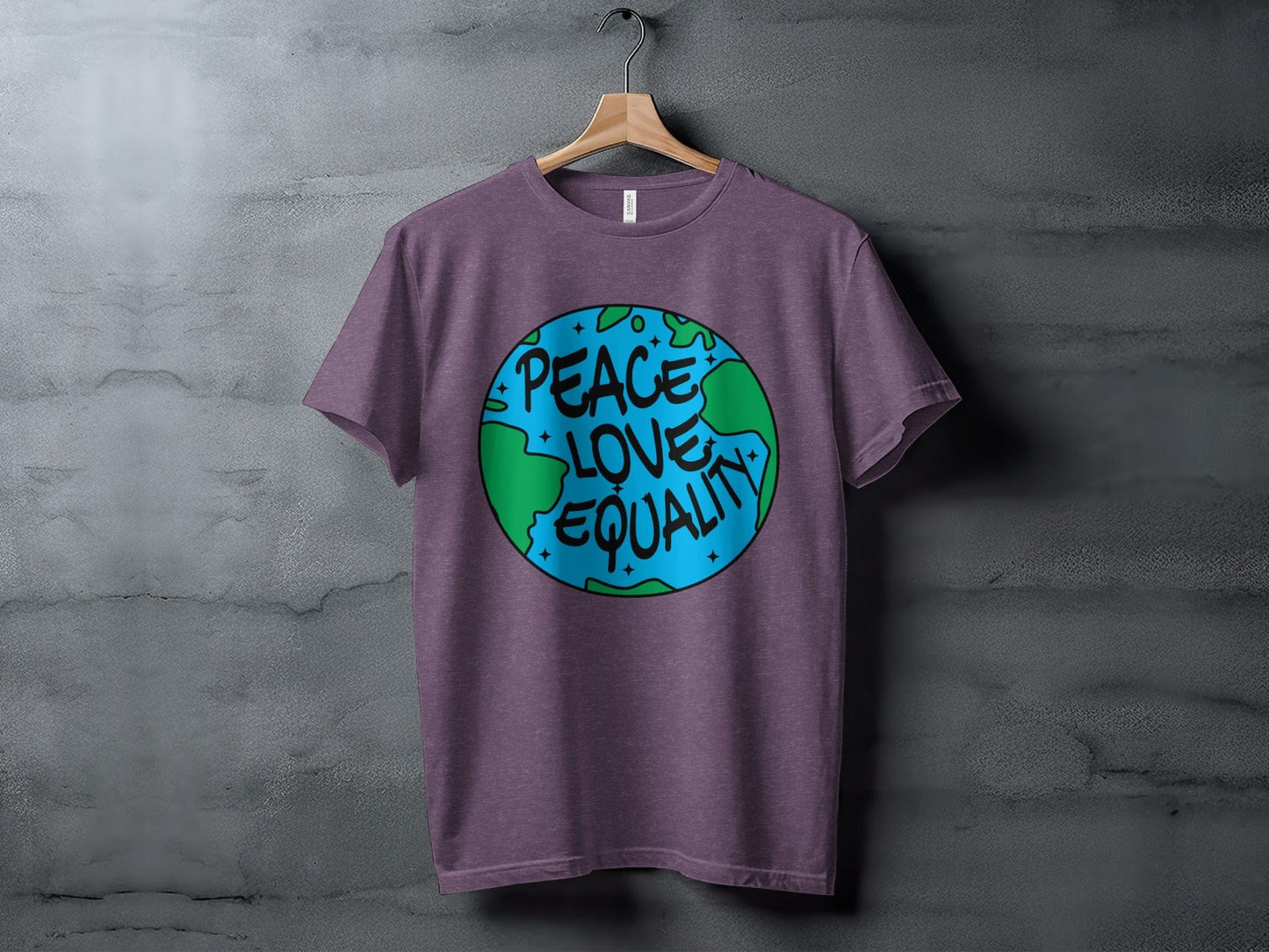 peace love equality XS / Heather Team Purple
