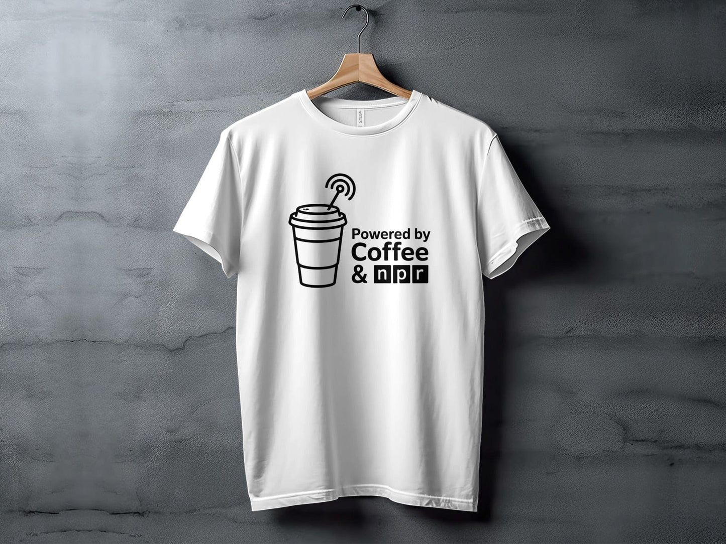 Powered by coffee and NPR XS / White
