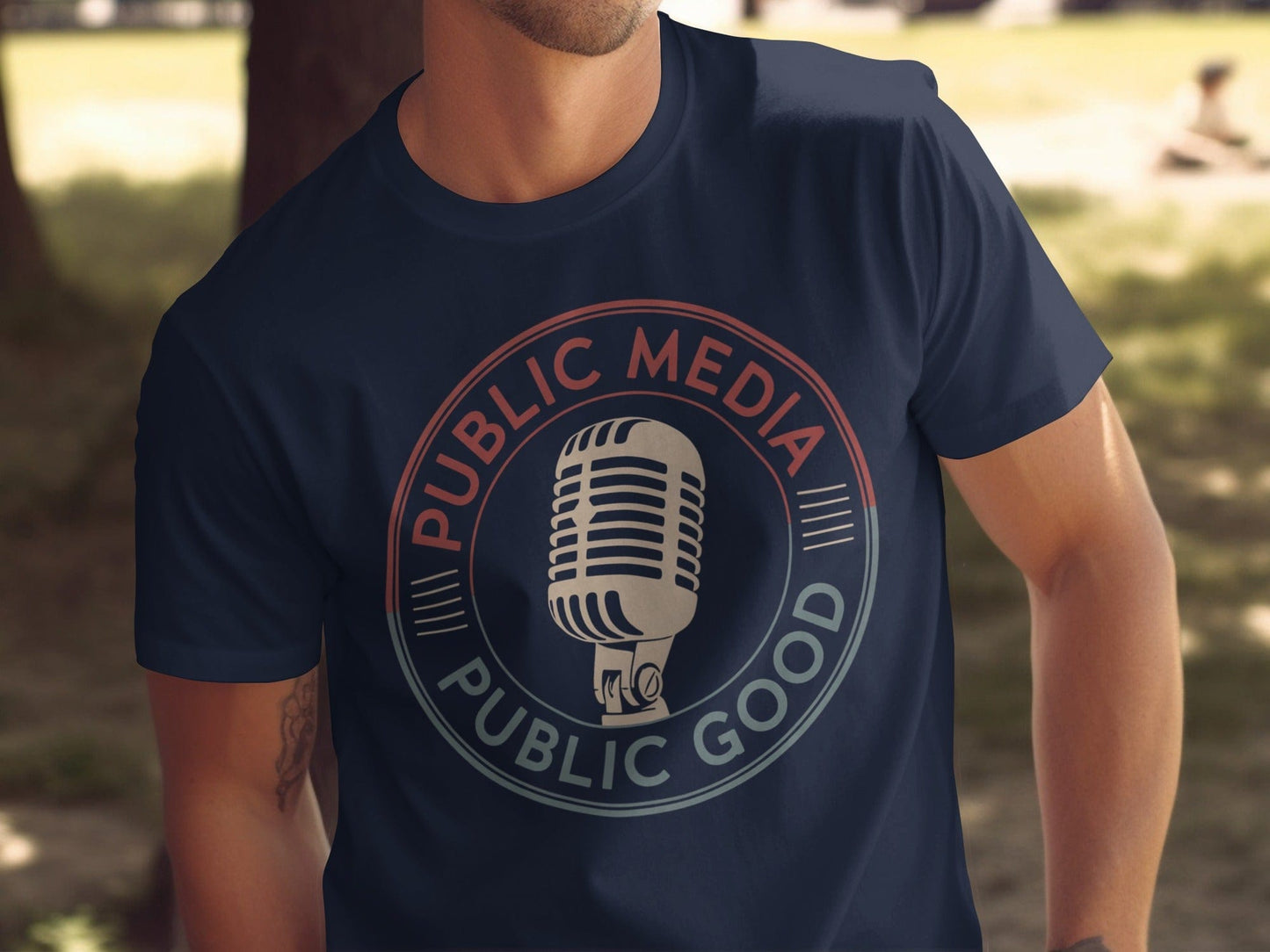 Public Media Public Good Tee XS / Navy