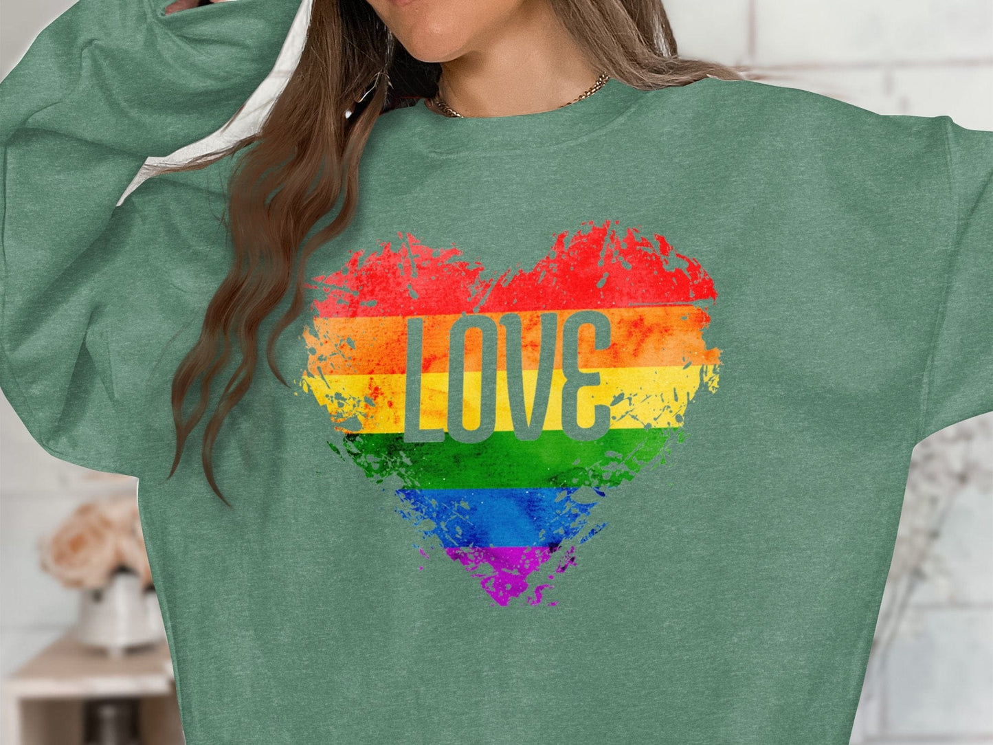 Rainbow Love Heart Sweatshirt