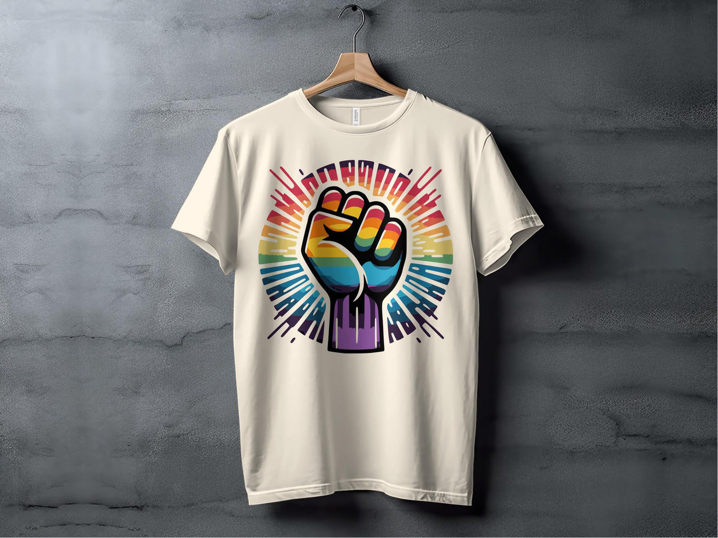 Rainbow Pride Fist Tee XS / Natural