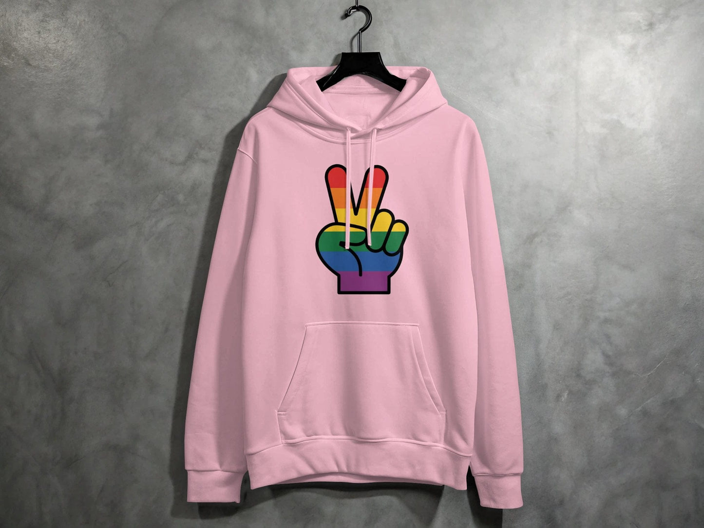 Rainbow Pride Peace Sign Symbol Graphic Design for LGBTQ T-Shirt Sweatshirt Hoodie S / Light Pink