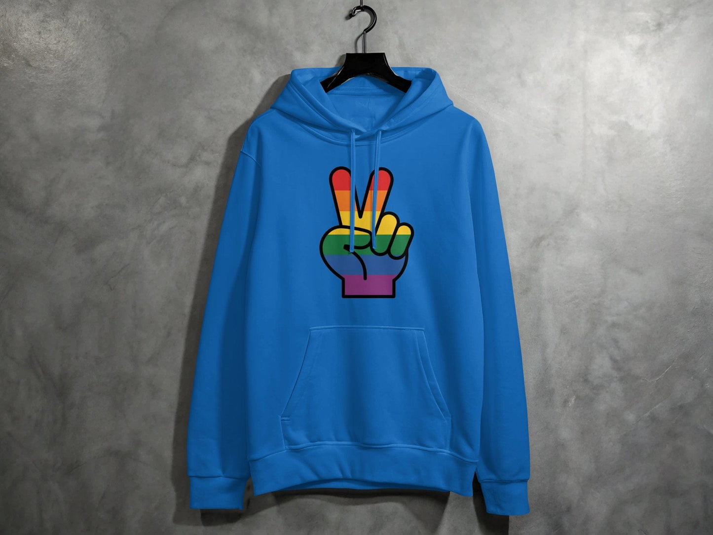 Rainbow Pride Peace Sign Symbol Graphic Design for LGBTQ T-Shirt Sweatshirt Hoodie S / Royal