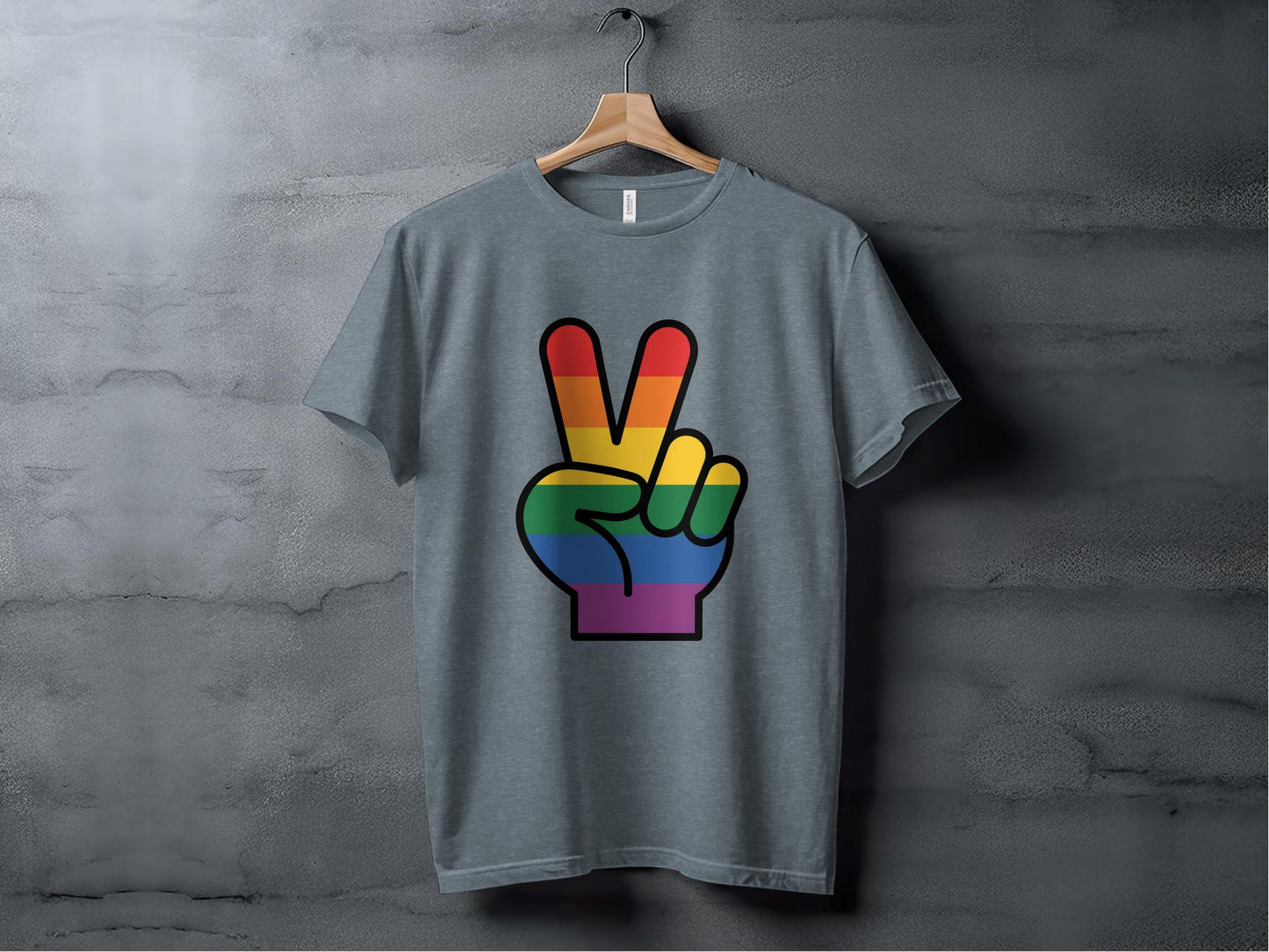 Rainbow Pride Peace Sign Symbol Graphic Design for LGBTQ T-Shirt Sweatshirt Hoodie XS / Heather Slate