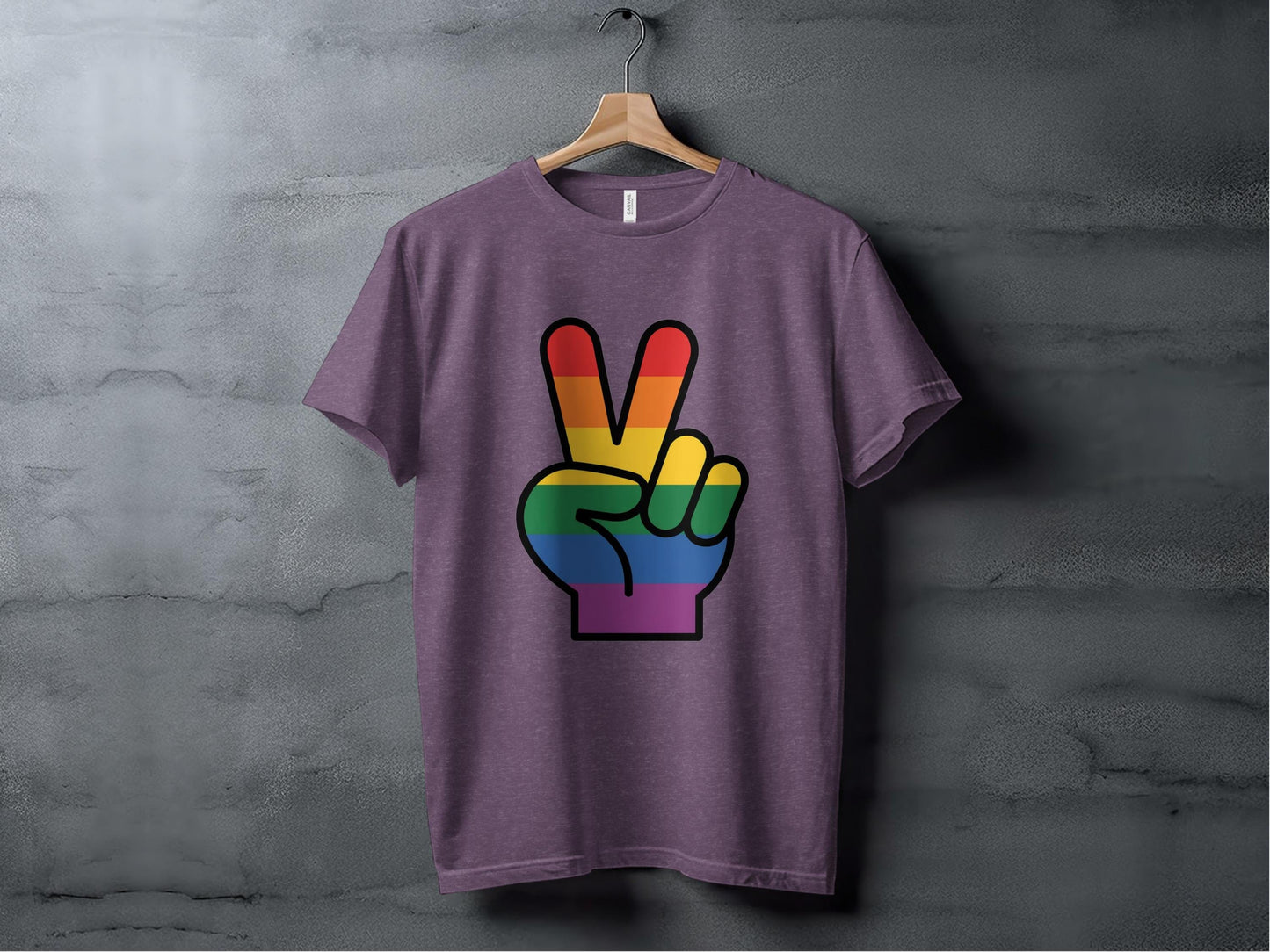 Rainbow Pride Peace Sign Symbol Graphic Design for LGBTQ T-Shirt Sweatshirt Hoodie XS / Heather Team Purple