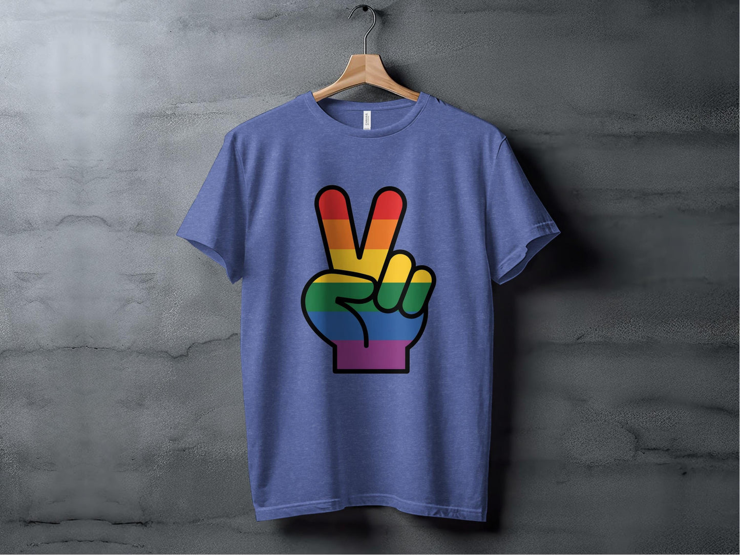 Rainbow Pride Peace Sign Symbol Graphic Design for LGBTQ T-Shirt Sweatshirt Hoodie XS / Heather True Royal