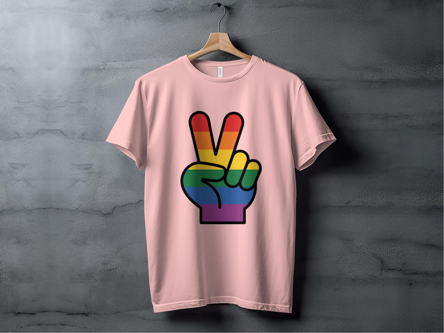 Rainbow Pride Peace Sign Symbol Graphic Design for LGBTQ T-Shirt Sweatshirt Hoodie XS / Pink