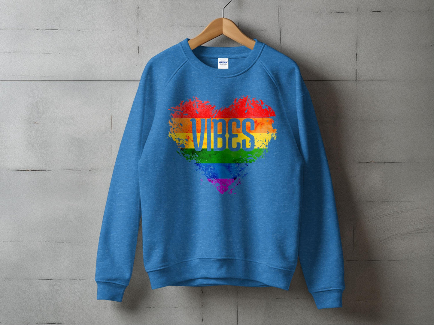Rainbow Vibes Heart Sweatshirt