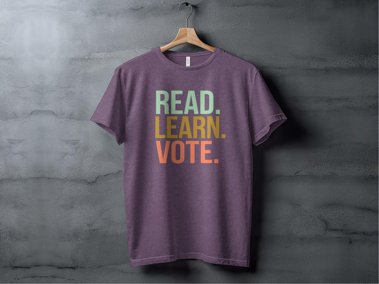 Read Learn Vote Tee XS / Heather Team Purple