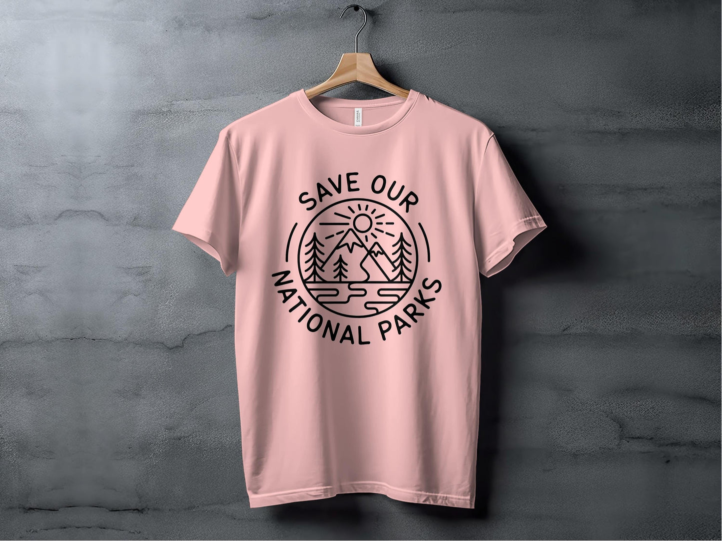 Save Our National Parks Line Art Tee XS / Pink