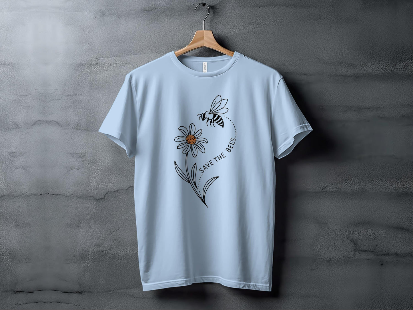 Save the Bees Graphic Tee, Eco-Friendly Bee Lover Shirt, Nature Conservation T-Shirt, Cute Animal Graphic Top, Sustainable Clothing XS / Baby Blue