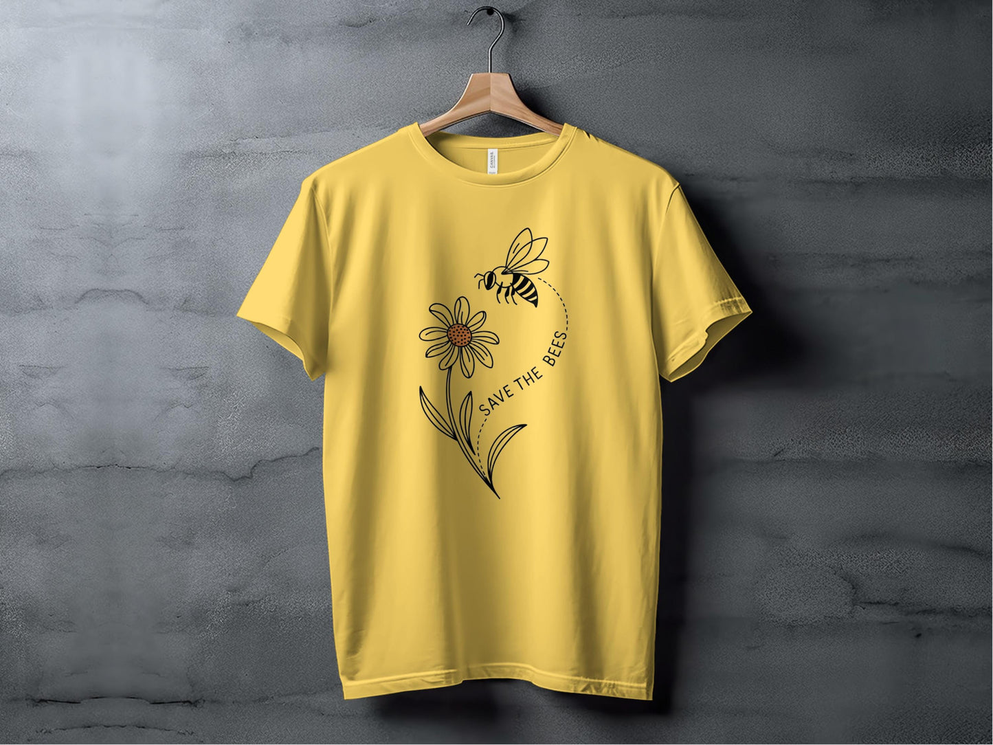 Save the Bees Graphic Tee, Eco-Friendly Bee Lover Shirt, Nature Conservation T-Shirt, Cute Animal Graphic Top, Sustainable Clothing XS / Yellow
